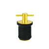 BSET MATEL Marine Caoutchouc Laiton Poignée En Té Coque Livewell Bateau Drain Plug Bilge Transom Seawall Baitwell
