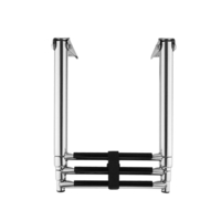 BSET MATEL Rétractable 3 Étapes Échelle Bateau En Acier Inoxydable 304 Pont Télescopique Plate-forme De Bain Extérieure