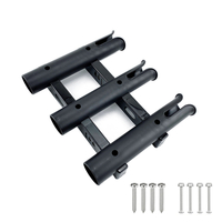 BSET métal 48 MM Marine bateau Yacht Kayak pêche Vertical 3 lien porte-canne organisateur pôle Tube support de montage p