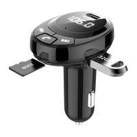 BT09 chargeur de voiture bluetooth 5.0 PD18W auto lecteur mp3 mains libres appel une touche DC5V double USB 3.1au carte