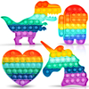 Bubble Fidget Sensory Toy Décompression Silicone Popper Toy Rainbow Unicorn Dinosaur Robot Square Push Pop pour Squeeze