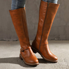Buckle Strap Decoratioin Warm Bottes pour femmes antidérapantes mi-mollet