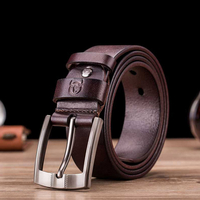 BULLCAPTAIN en cuir véritable pommade en cuir affaires décontracté boucle ardillon ceinture en cuir ceinture pour hommes