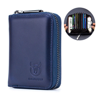 BULLCAPTAIN Genuine Leather Wallet for Men Multi Card Slot ID & Credit Card Bag Rfid Protection Card Holder Multifunctio