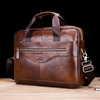 Bullcaptain hommes sac à main en cuir véritable sac daffaires sac dordinateur portable de grande capacité pour