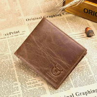Bullcaptain Men en cuir véritable mince porte-cartes portefeuille portefeuille de permis de conduire