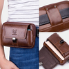 Bullcaptain Men Vintage Leather Waist Bag Belt Bag
