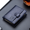 Bullcaptain Portefeuille porte-cartes de visite détachable vintage en cuir véritable pour hommes