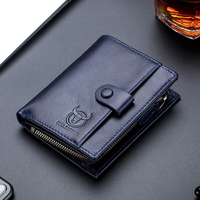 Bullcaptain Portefeuille porte-cartes de visite détachable vintage en cuir véritable pour hommes