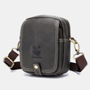 Bullcaptain Sac à bandoulière décontracté à plusieurs couches en cuir véritable pour homme