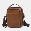 Bullcaptain Sac à bandoulière décontracté à plusieurs poches en cuir véritable pour homme