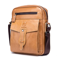Bullcaptain Sac à bandoulière en cuir massif pour homme,  extérieur