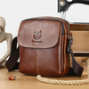 BULLCAPTAIN Sac à bandoulière multi-poches en cuir de vachette première couche pour hommes Sac à bandoulière rétro grand