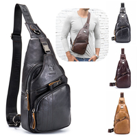 Bullcaptain Sac à bandoulière rétro en cuir véritable pour loisirs de plein air Sac à bandoulière pour hommes