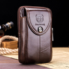 Bullcaptain sac de téléphone en cuir véritable sac de taille sac daffaires pour hommes