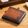 BULLCAPTAIN Homme Cuir Véritable Vintager RFID Portefeuille Antivol Blocage