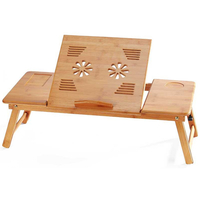 Bureau dordinateur portable en bambou réglable Portable petit déjeuner servant plateau de lit Table multifonctionne