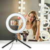 Bureau LED Live Ring Light 10 pouces lumière de remplissage avec mini trépied support USB Power Phone Holder pour Youtub