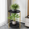 Bureau de conception minimaliste de marbrure de table basse ronde à double couche