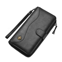 Business Casual Large Capacity Multi-Pockets Men Mobile Téléphone Portefeuille Sac à main
