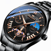 Business Luminous avec cadran calendrier en acier inoxydable Bande Montre à quartz étanche pour homme