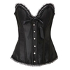 Bustier corset à lacets en satin noir dans le dos