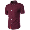 Button Dowm Summer Casual Bussiness Wedding Short Sleeve Patchwork Designer Dress Chemises for Men