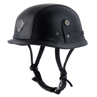BYB casque de demi-coque de croiseur rétro cuir camouflage cuir / noir