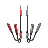 BYZ BC-021 3.5mm mâle à double 3.5mm femelle adaptateur de câble Audio casque Combo pour écouteurs filaires téléphone po