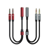 BYZ BC-022 3.5mm mâle vers Aux vers double adaptateur de câble Audio femelle 3.5mm avec micro pour écouteurs filaires té