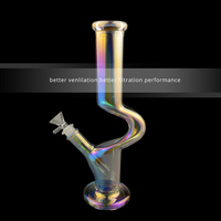 C Type Fantaisie Bouteille Deau Bouteille Bécher En Verre Tuyaux En Joint Bubblers pour Fumer Recycleur T obacco Ea