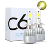 C6 COB LED H4 H7 Phares De Voiture 3000K Or Jaune Ampoules H1 9005 9006 Phares De Brouillard 72W 7600LM