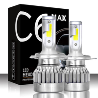 C6MAX 72W voiture COB LED phares ampoule antibrouillard H1 H4 H7 H8/H9/H11 9005 9006 9012 H13 7600LM 6000K blanc amélior