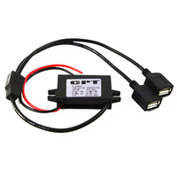 C848 dc 12v à 5v 3A 15w convertisseur de courant continu étanche mini-usb adaptateur de voiture