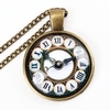Cabochon en verre Vintage Bronze US UK Watch pendentif collier
