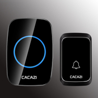 CACAZI 1 Récepteur 1 Émetteur EU Plug 300M Télécommande LED Indicateur Sans Fil Étanche AC Sonnette