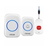 CACAZI C10 Smart Home Sans Fil Pager Sonnette Vieux Alarme dUrgence 80m Appel à Distance Bell 1 Bouton 1 Pager 1 Ré