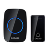 CACAZI FA10 sonnette de musique sans fil auto-alimentée étanche sans batterie appelant carillon de sonnette 1 bouton 1 r