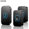 CACAZI sonnette sans fil étanche 300M télécommande Batterie 2 boutons 1 récepteur cloche dappel à domicile intellig
