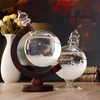 Cadeau De Noël Météo Bouteille De Cristal Globe Tempête Décor À La Maison Décor En Bois Base De Verre En Bois Nouveautés