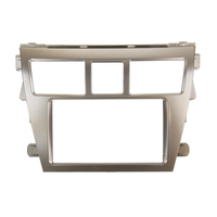 Cadre argenté de din de fascia de panneau stéréo de voiture 2 pour Toyota Vios Yaris Berline Belta