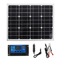 Cadre solaire en aluminium de silicium monocristallin de 18V 40W + kit de contrôleur solaire + de câbles