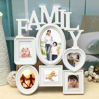 Cadres photo familiales Cadre photo Mur suspendu Porte photo Présentoir Décoration intérieure Plastique blanc