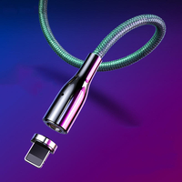 Cafele 3A LED Veilleuse magnétique Nylon Charge rapide 1, 2 M Type-C Câble de données Micro USB pour Samsung S10 + Mi8 No