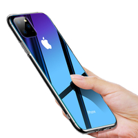 Cafele Dégradé Couleur Verre Trempé + Soft Etui de protection en silicone pour iPhone 11 Pro Max 6.5 pouces