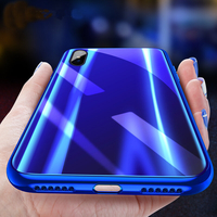 Cafele Bling dégradé de couleur résistant aux rayures étui de protection en verre trempé pour iPhone X