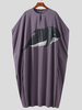 Caftan décontracté à col boutonné et imprimé baleine pour homme