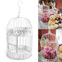 Cage à oiseaux en fer blanc Cage à oiseaux Centre de mariage Pièces Suspendues Décorations de fleurs