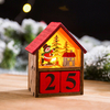 Calendrier de lAvent de Noël LED Light Up Wood House Santa Claus Snowman Décoration de la maison