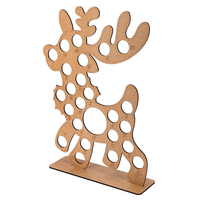 Calendrier de lAvent en bois de Noël Décoration de wapiti de Noël pour 25 porte-bonbons Bonbons circulaires